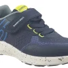 BOY Biomecanics Velcro | Podiatrist Approved<Ignatius 241271A Boys Navy Lime Sports Trainers