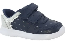 BOY Clarks Velcro | Boys Trainers<Ath Scale T Navy Boys Leather Trainers