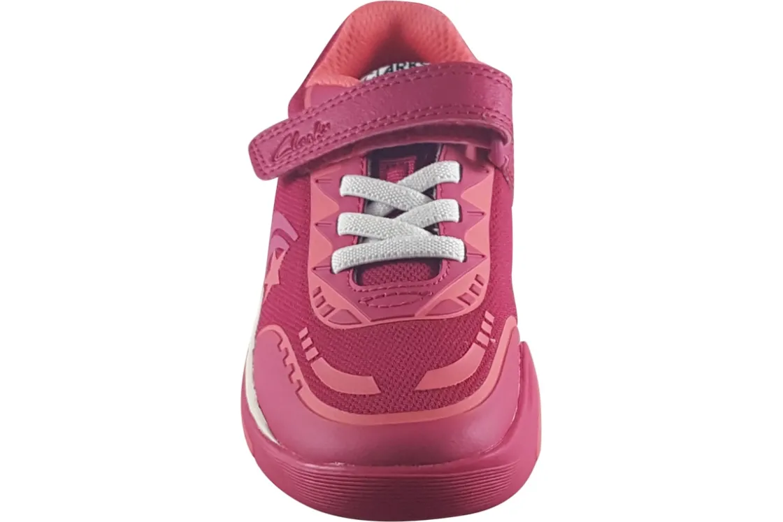 Clarks Velcro | Girls Trainers<CicaStarFlexK. Pink Combi (F Fit) Girls Sports Trainers