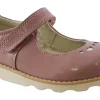 Clarks Velcro | Girls Shoes<Crown Jane K. Dusty Pink Girls Leather Patent Shoes