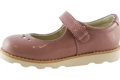 Clarks Velcro | Girls Shoes<Crown Jane K. Dusty Pink Girls Leather Patent Shoes