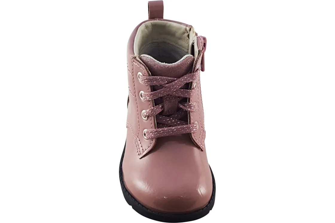 Clarks Zip | Girls Boots<Dabi Lace T. Dusty Pink Girls Leather Patent Boots