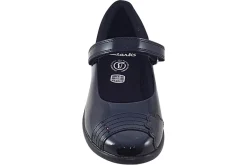 Clarks Velcro | Junior Girls<Etch Beam K Black Girls Leather Patent School Shoes
