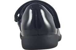 Clarks Junior Girls | Velcro<Etch Gem K. Black Girls Leather Patent School Shoes