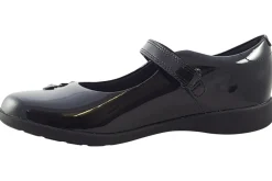 Clarks Junior Girls | Girls Shoes<Etch Mist O. Black Girls Leather Patent School Shoes