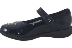Clarks Velcro | Junior Girls<Etch Spark T Black Girls Leather Shoes