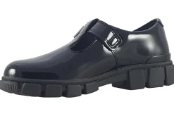 Clarks Junior Girls | Buckle<Evyn Bar K. Girls Black Leather Patent School Shoes