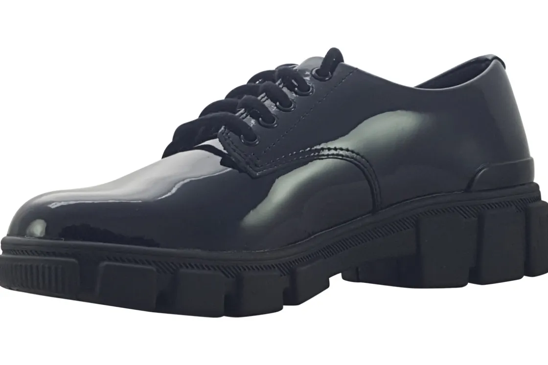 Clarks Junior Girls | Senior Girls<Evyn Lace Y. Girls Black Leather Patent School Shoes