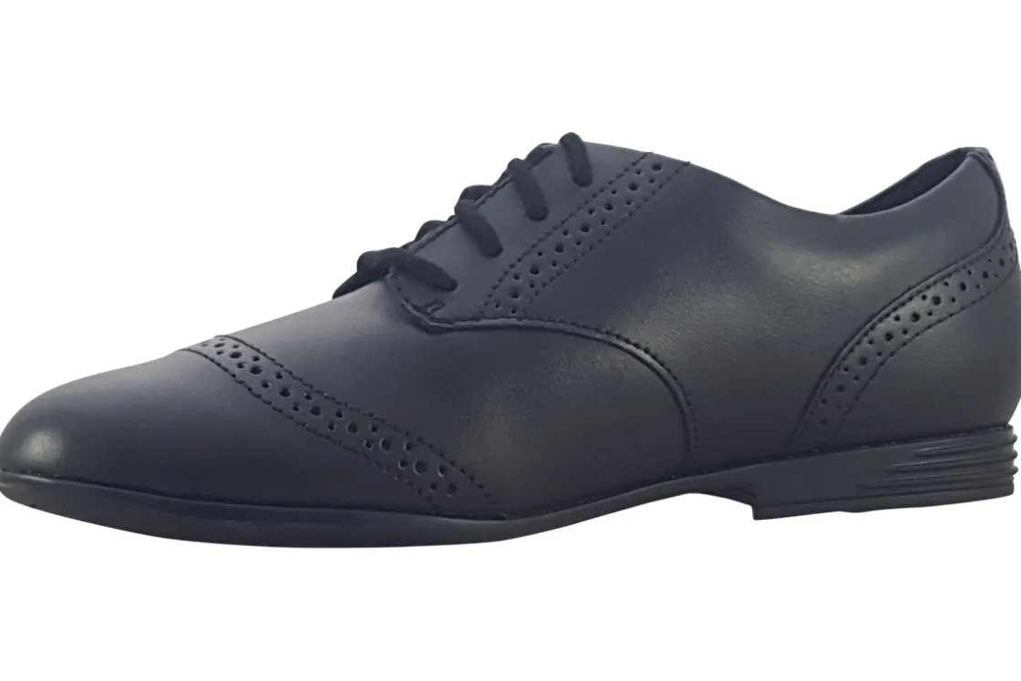 Clarks Junior Girls | Laced<FinjaBrogue O. Black Girls Leather School Shoes