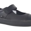 Clarks Velcro | Junior Girls<Flare Shine K Black Girls Leather Shoes