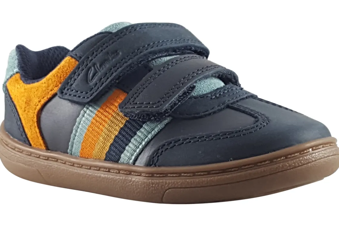 BOY Clarks Velcro | Podiatrist Approved<Flash Den K Boys Leather First Shoes