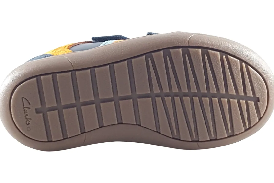 BOY Clarks Velcro | Podiatrist Approved<Flash Den K Boys Leather First Shoes