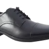 BOY Clarks Mens Shoes | Senior Boys<Howard Cap Black Mens Leather Shoes