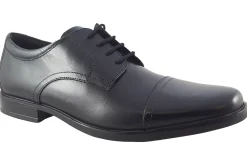 BOY Clarks Mens Shoes | Senior Boys<Howard Cap Black Mens Leather Shoes