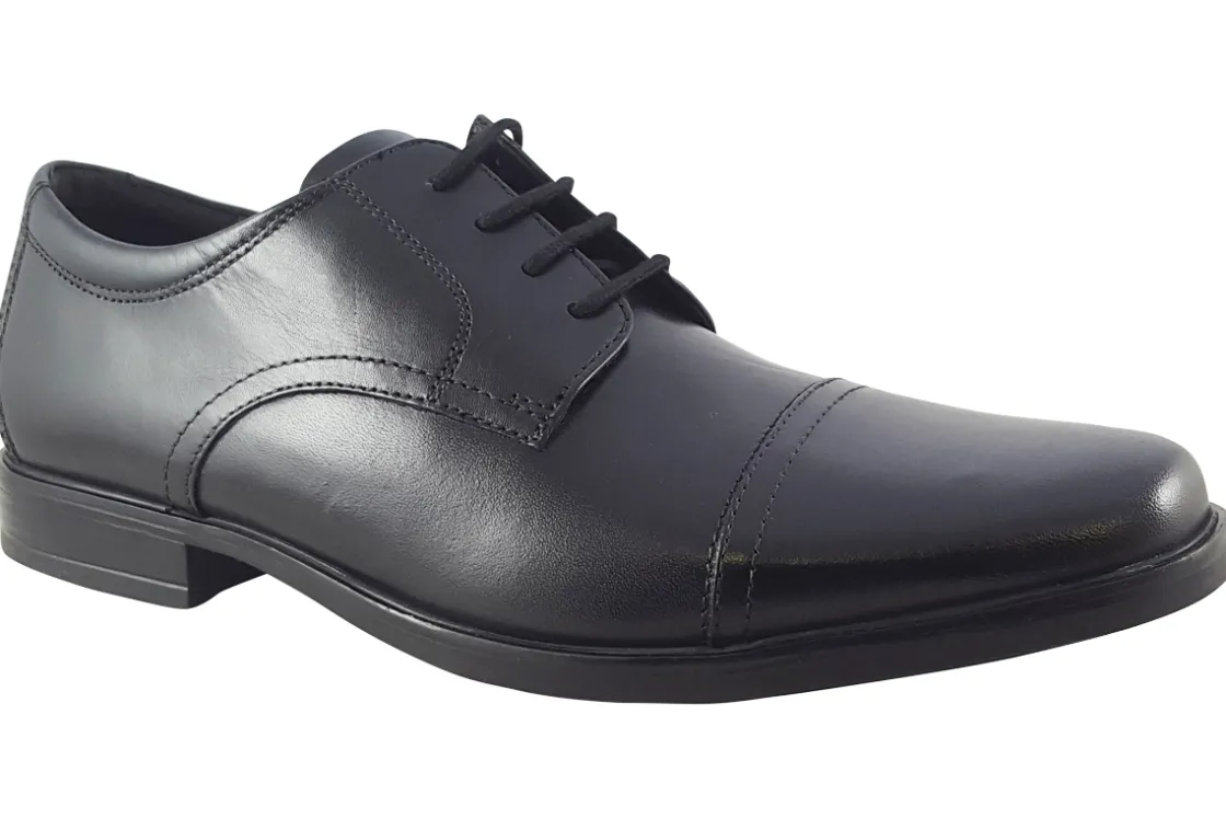 BOY Clarks Mens Shoes | Senior Boys<Howard Cap Black Mens Leather Shoes