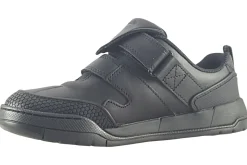 BOY Clarks Junior Boys | Velcro<Laser Track K Black Boys Leather School Shoes