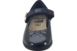 Clarks Junior Girls | Velcro<Lock Magic K. Black Girls Leather Patent School Shoes