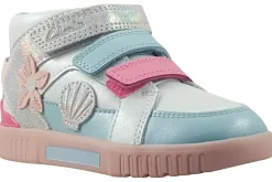 Clarks Velcro | Girls Boots<Oslo Play K. Girls Leather Fashion Trainers Light Blue