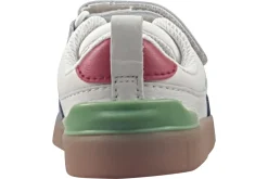 BOY Clarks Velcro | Boys Shoes<Oslo Vibe T Boys Leather Fashion Trainers White Blue
