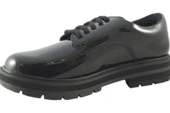 Clarks Junior Girls | Laced<Prague Lace O. Black (F Fit) Girls Leather Patent School Shoes