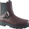 Clarks Zip | Girls Boots<PragueRiver O. Burgundy Girls Leather Boots