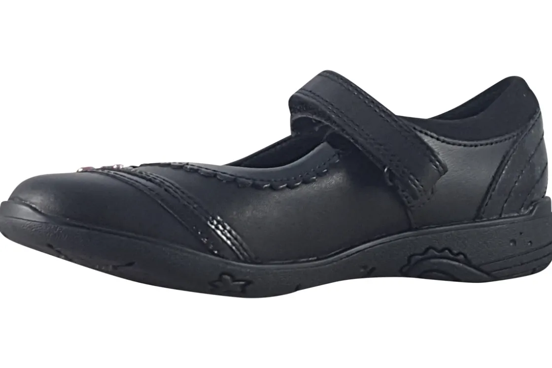 Clarks Junior Girls | Velcro<Relda Spark K. Black Girls School Shoes