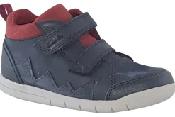 BOY Clarks Velcro | Boys Boots<Rex Park T Navy Boys Leather Boots