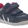 BOY Clarks Velcro | Boys First Shoes<Rex Play T Navy/Red Boys Leather First Shoes