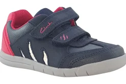 BOY Clarks Velcro | Boys First Shoes<Rex Play T Navy/Red Boys Leather First Shoes