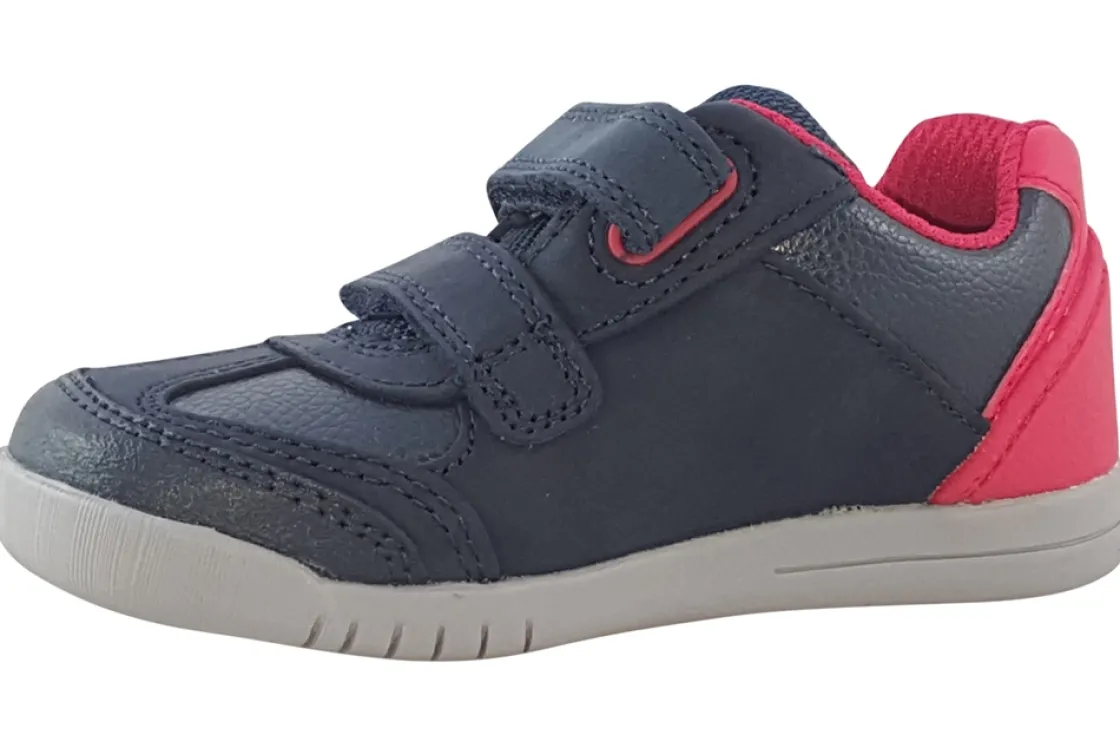 BOY Clarks Velcro | Boys First Shoes<Rex Play T Navy/Red Boys Leather First Shoes