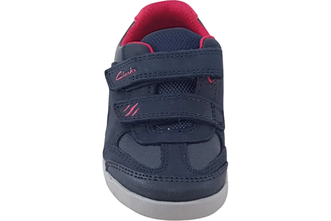 BOY Clarks Velcro | Boys First Shoes<Rex Play T Navy/Red Boys Leather First Shoes