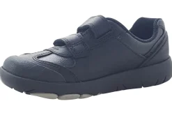 BOY Clarks Velcro | Junior Boys<Rex Stride T Black Boys School Shoes