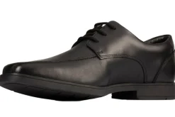 BOY Clarks Junior Boys | Senior Boys<Scala Step Y Black Boys Leather School Shoes