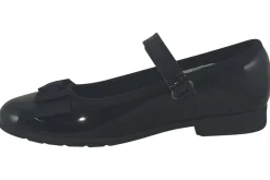 Clarks Velcro | Junior Girls<Scala Tap K Black Girls Leather Patent School Shoes