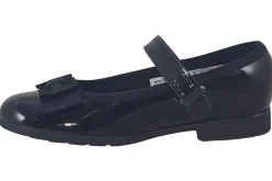Clarks Velcro | Junior Girls<Scala Tap T Black Girls Leather Patent School Shoes