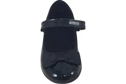 Clarks Velcro | Junior Girls<Scala Tap T Black Girls Leather Patent School Shoes