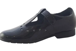 Clarks Junior Girls | Velcro<ScalaDress K. Black Girls Leather Patent School Shoes