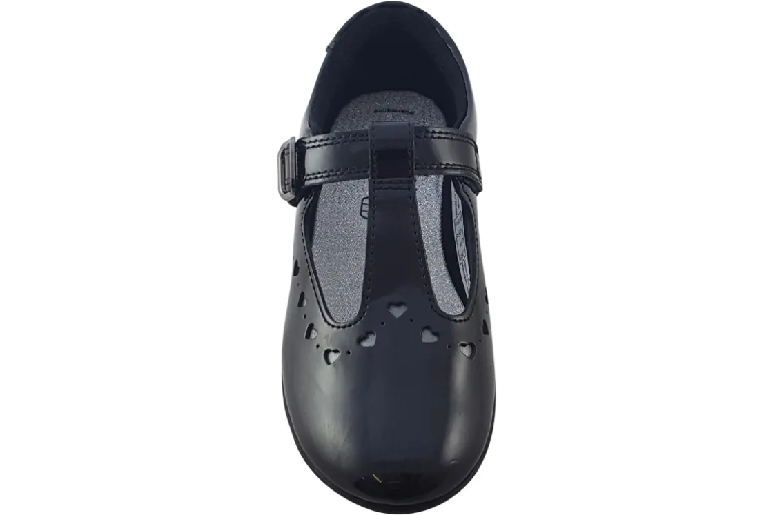 Clarks Junior Girls | Velcro<ScalaDress O. Black Girls Leather Patent School Shoes