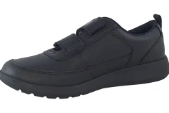 BOY Clarks Velcro | Junior Boys<Scape Flare Y Black Boys Leather School Shoes