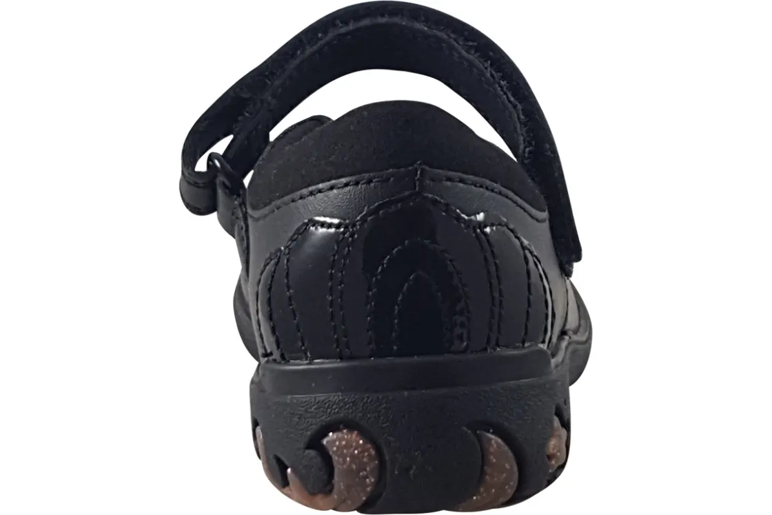 Clarks Velcro | Junior Girls<Sea Shimmer K Black Girls Leather School Shoes
