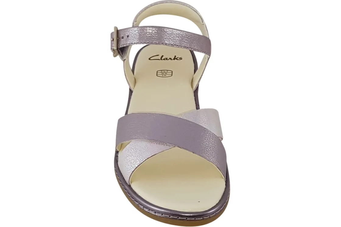 Clarks Buckle | Girls Sandals<Skylark Pure K (F Fit) Girls Leather Sandals