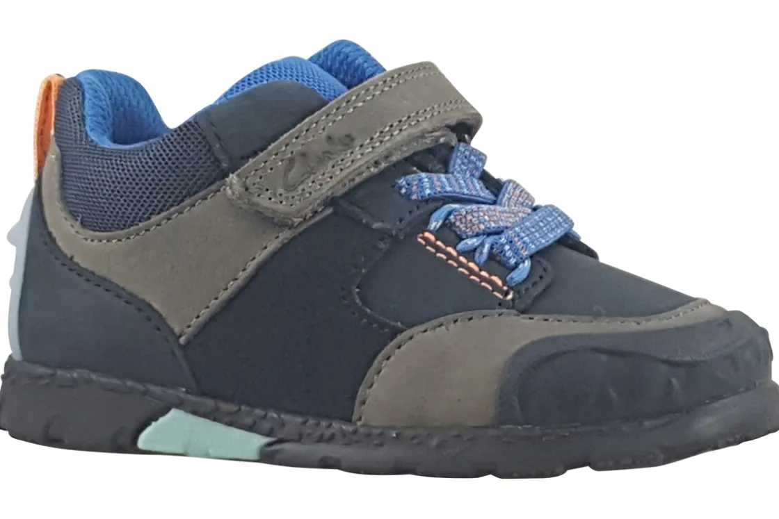 BOY Clarks Velcro | Boys Boots<Steggy2 Glow T Boys Lather Boots Navy