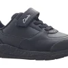 BOY Clarks Junior Boys | Velcro<SteggyStride K Black Boys Leather School Shoes