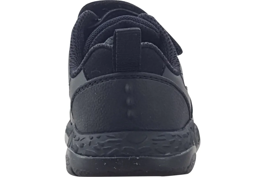 BOY Clarks Junior Boys | Velcro<SteggyStride K Black Boys Leather School Shoes