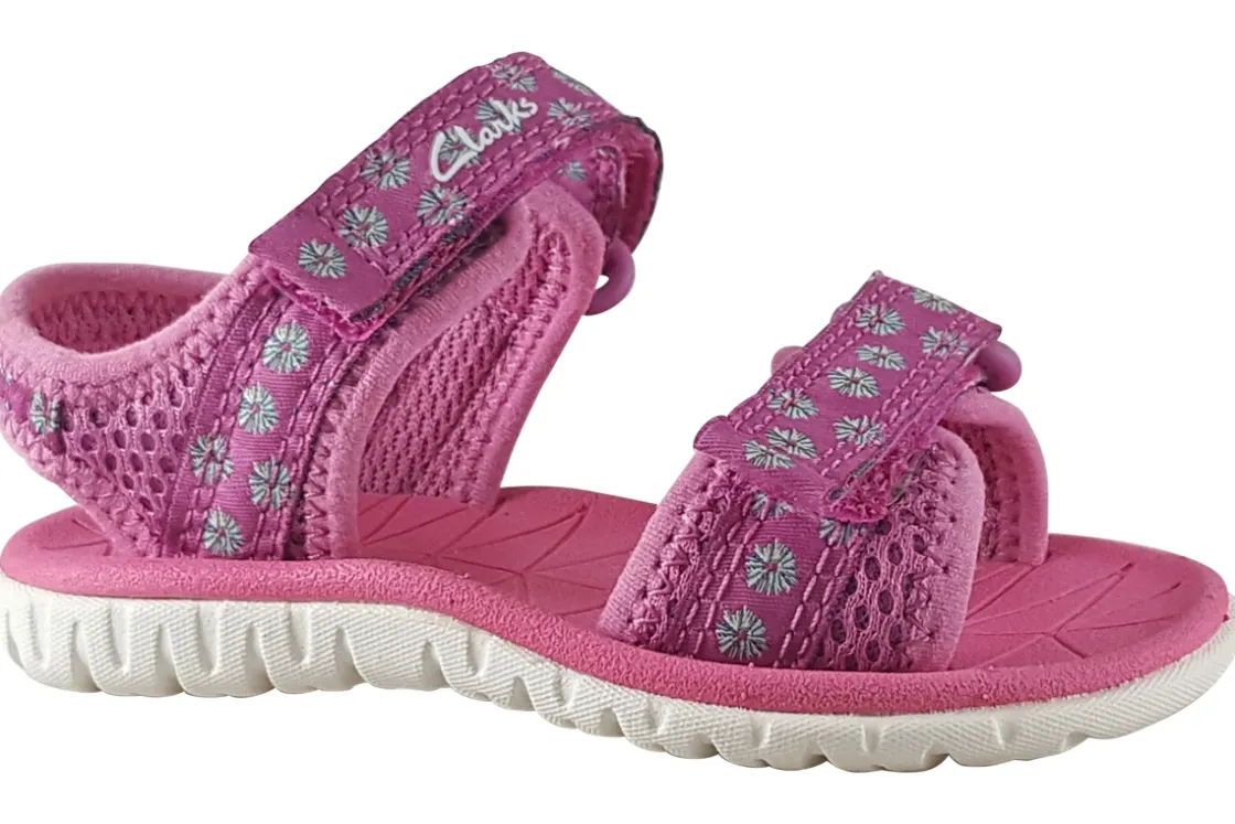 Clarks Girls Sandals | Velcro<SurfingTide T.O (F Fit) Girls Leather Patent Sandals