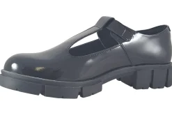 Women Clarks Senior Girls | Womens Shoes<Teala Bar Black Womens Leather Patent T-Bar Shoes
