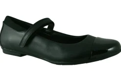 Clarks Velcro | Junior Girls<Tizz Talk Black (E Fit) Girls Leather Shoes