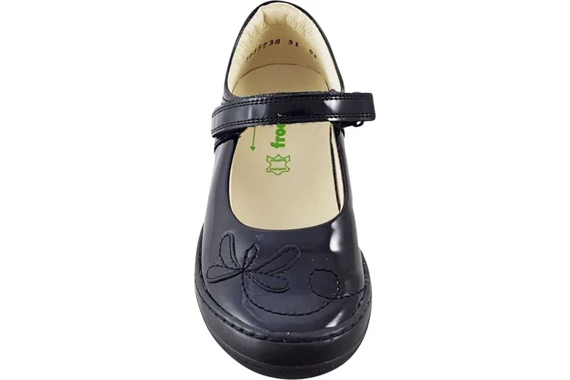 Froddo Junior Girls | Velcro<Mia MJ G3104171 Black Girls Leather Patent School Shoes