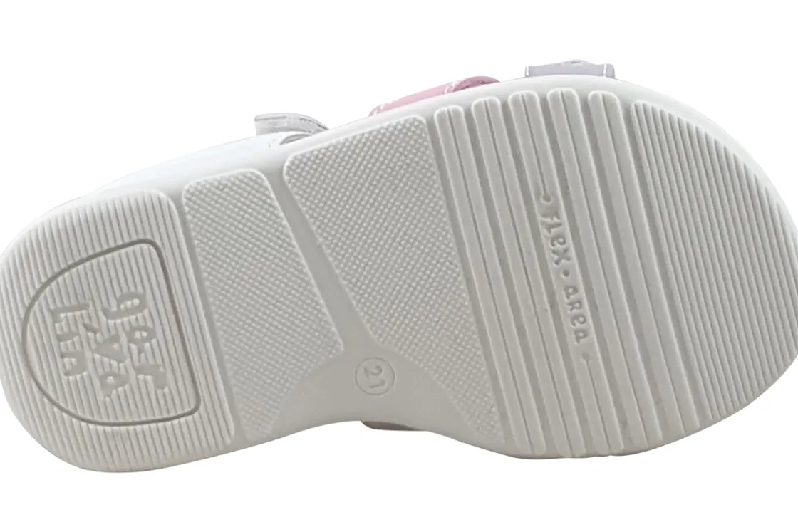 Garvalin Girls Sandals | Velcro<Basic Heart SDL 242306B Girls Sandals White Pink