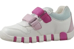 Geox Velcro | Girls First Shoes<B Iupidoo Girl B5558A Girls Fashion Trainers White Fuchisa